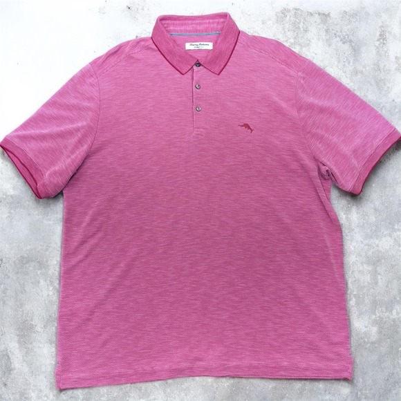 Tommy Bahama Other - Tommy Bahama Shirt Mens XL Pink Modal Blend Short Sleeve Polo Casual Golf